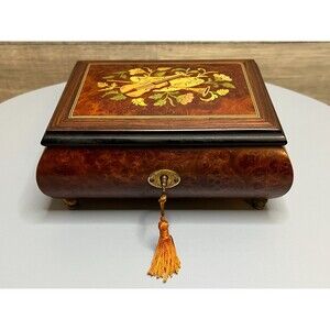 Locking Jewelry Box By The San Francisco Music Box w/ Key - Made In Italy
